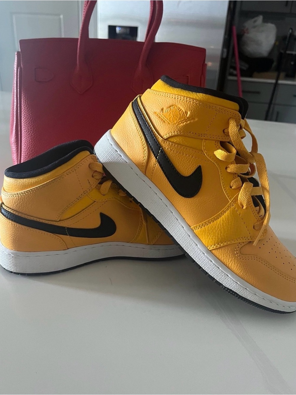 Nike Yellow and Black Mid-Top Athletic Sneakers